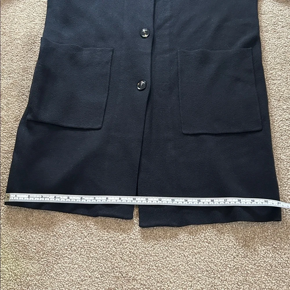 NWT Caroll Paris Three Button Front Patch Pocket Long Cardigan Black Sweater - Picture 7 of 12